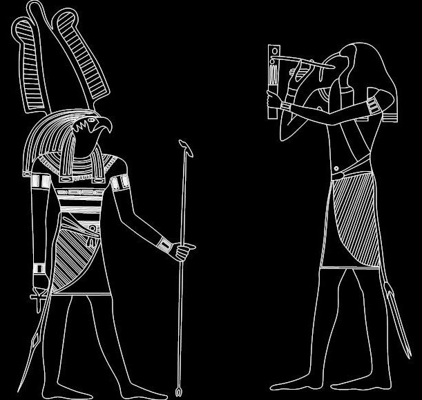 طرح خدایان و الهه‌های مصر باستان مناسب برای استفاده در دستگاه های cnc چوب و cnc لیزر - ancient egyptian gods and goddess dxf file
