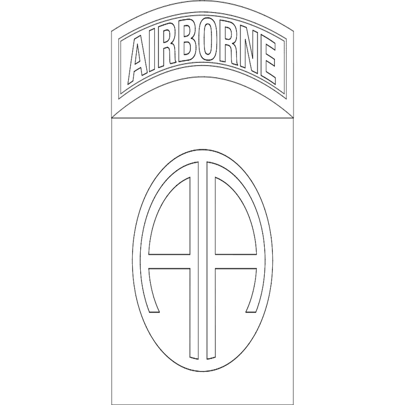 طرح هوابرد شماره ۸۲ مناسب برای استفاده در دستگاه های cnc چوب و cnc لیزر - 82nd airborne dxf file
