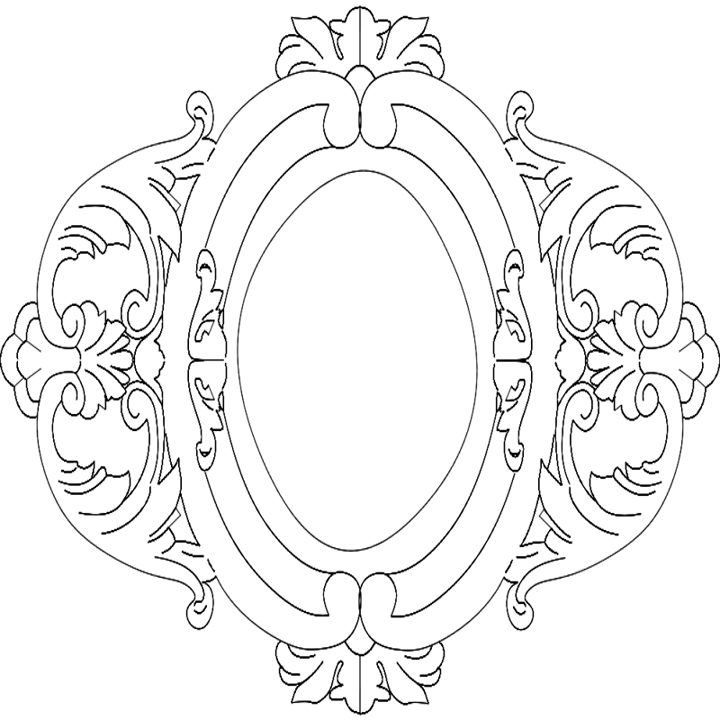 طرح قاب گرد مناسب برای استفاده در دستگاه های cnc چوب و cnc لیزر - round frame dxf file