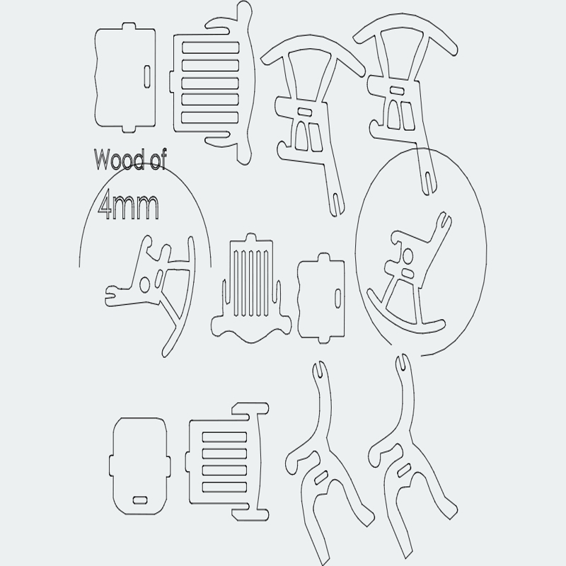 طرح صندلی سه بعدی مناسب برای استفاده در دستگاه های cnc چوب و cnc لیزر - 3d chair dxf file