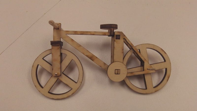 طرح دوچرخه مینیاتوری مناسب برای استفاده در دستگاه های cnc چوب و cnc لیزر - laser cut miniature bicycle dxf file