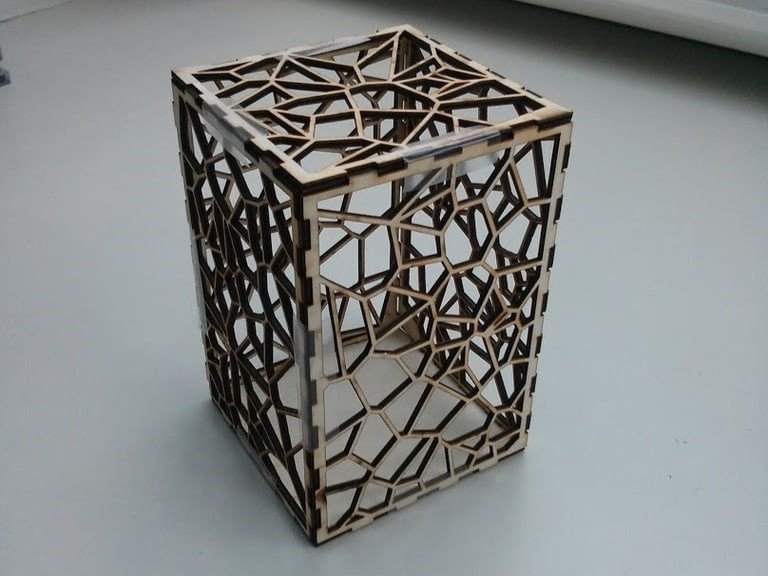 طرح جعبه توری مناسب برای استفاده در دستگاه های cnc چوب و cnc لیزر - laser cut laced box