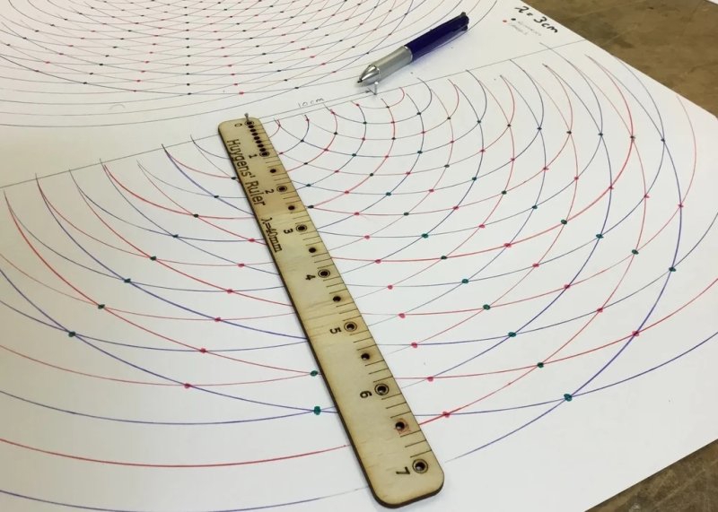 طرح خط کش هویگنس مناسب برای استفاده در دستگاه های cnc چوب و cnc لیزر - laser cut huygens ruler