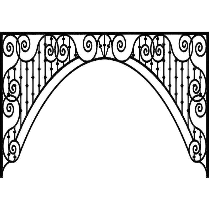 طرح طاق آهنی مناسب برای استفاده در دستگاه های cnc چوب و cnc لیزر - ironwork arch dxf file