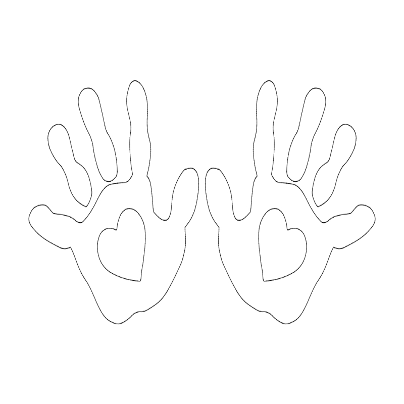 طرح دست و قلب مناسب برای استفاده در دستگاه های cnc چوب و cnc لیزر - hands heart dxf file
