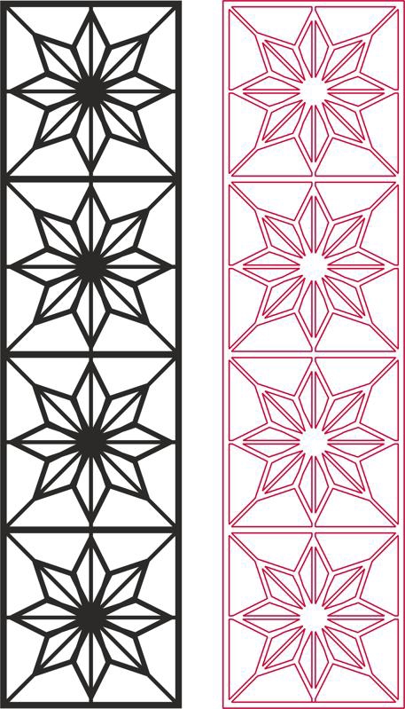 طرح وکتور طرح ستاره مناسب برای استفاده در دستگاه های cnc چوب و cnc لیزر - star pattern vector dxf file