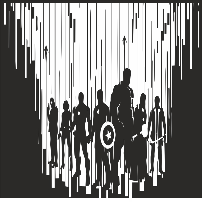 طرح وکتور استیکر انتقام جویان عصر اولتران مناسب برای استفاده در دستگاه های cnc چوب و cnc لیزر - avengers age of ultron vector sticker cdr file