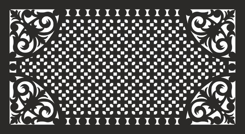 طرح کباب‌پز تزئینی مناسب برای استفاده در دستگاه های cnc چوب و cnc لیزر - decorative grill pattern dxf file