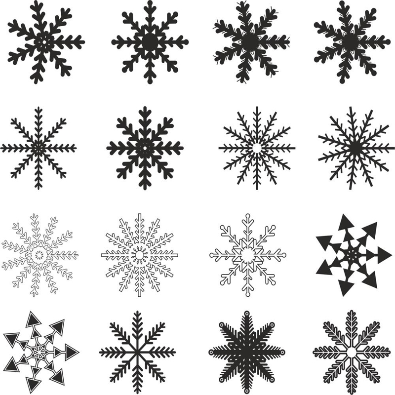 طرح فایل وکتور دانه‌های برف مناسب برای استفاده در دستگاه های cnc چوب و cnc لیزر - snowflakes vector cdr file