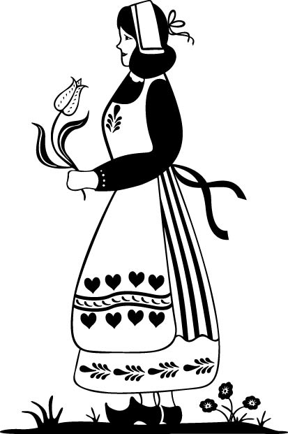 طرح زن با گل در دست مناسب برای استفاده در دستگاه های cnc چوب و cnc لیزر - woman with flowers in hand eps file