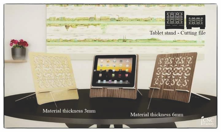 طرح پایه تبلت مناسب برای استفاده در دستگاه های cnc چوب و cnc لیزر - tablet stand laser cut cdr file