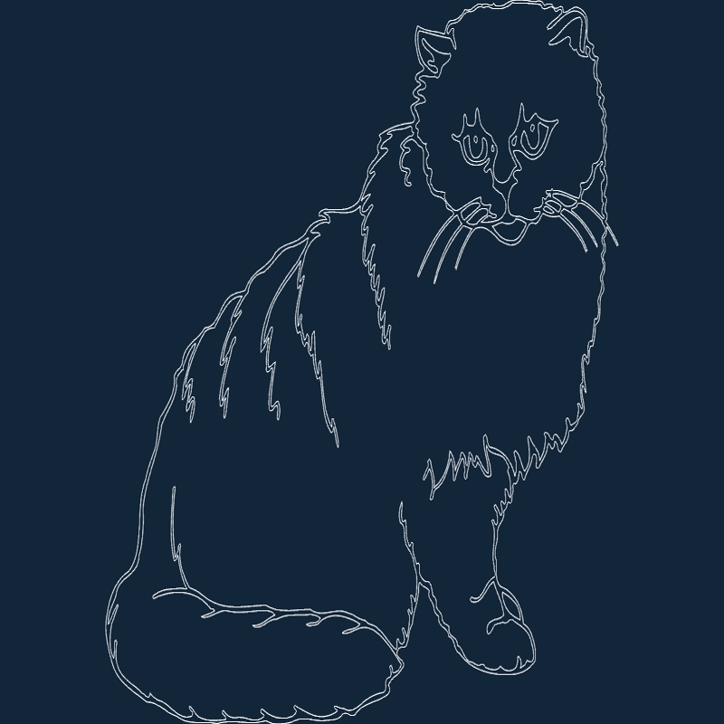 طرح گربه مناسب برای استفاده در دستگاه های cnc چوب و cnc لیزر - cat dxf file