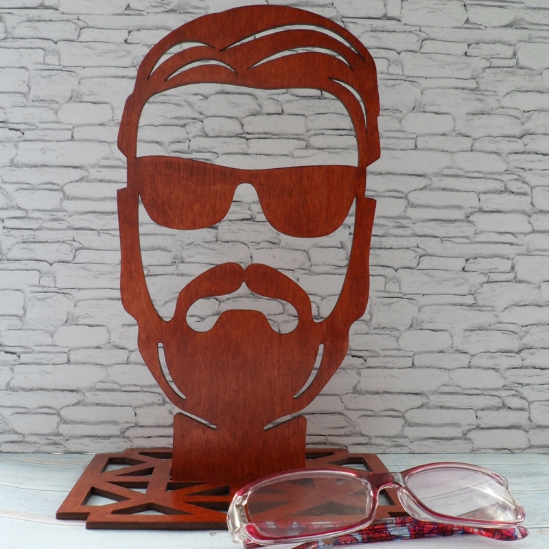 طرح پایه عینک آفتابی مناسب برای استفاده در دستگاه های cnc چوب و cnc لیزر - laser cut sunglasses display stand cdr file