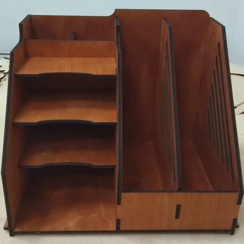 طرح میز کار و میز تحریر مناسب برای استفاده در دستگاه های cnc چوب و cnc لیزر - laser cut desktop organizer office supplies storage cdr file