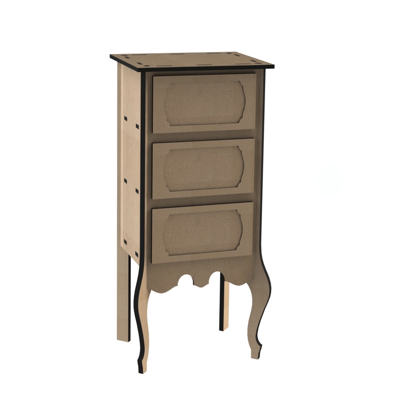 طرح میز عسلی مناسب برای استفاده در دستگاه های cnc چوب و cnc لیزر - laser cut tall nightstand cdr file