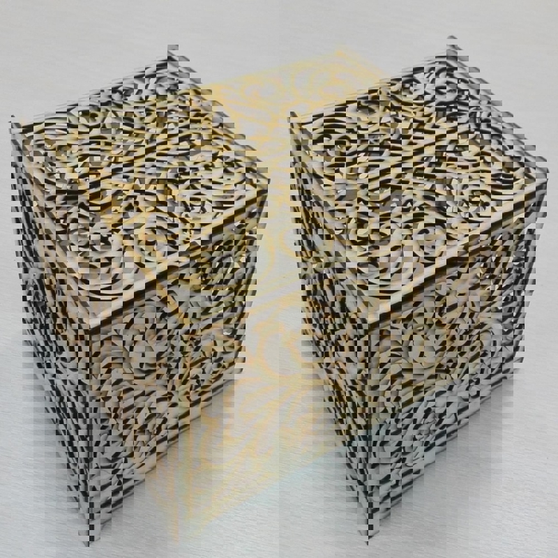 طرح جعبه کارت عروسی با شیاردار مناسب برای استفاده در دستگاه های cnc چوب و cnc لیزر - laser cut wedding card box with slot cdr file