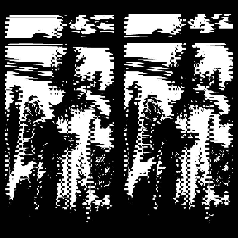 طرح پلاسمای دارکوب و بوقلمون در ابعاد ۲۴ در ۳۶ مناسب برای استفاده در دستگاه های cnc چوب و cnc لیزر - 24 x 36 woodpecker two turkeys mountains plasma art dxf file