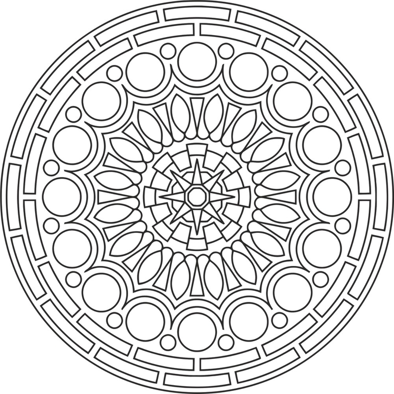طرح فایل لایه باز طرح ماندالا (چرخ هستی)ی دایره ای با پسوندهای eps و ai مناسب برای استفاده در دستگاه های cnc چوب و cnc لیزر - mandala des round eps file