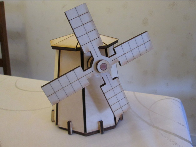 طرح آسیاب بادی مناسب برای استفاده در دستگاه های cnc چوب و cnc لیزر - laser cut windmill template dxf file