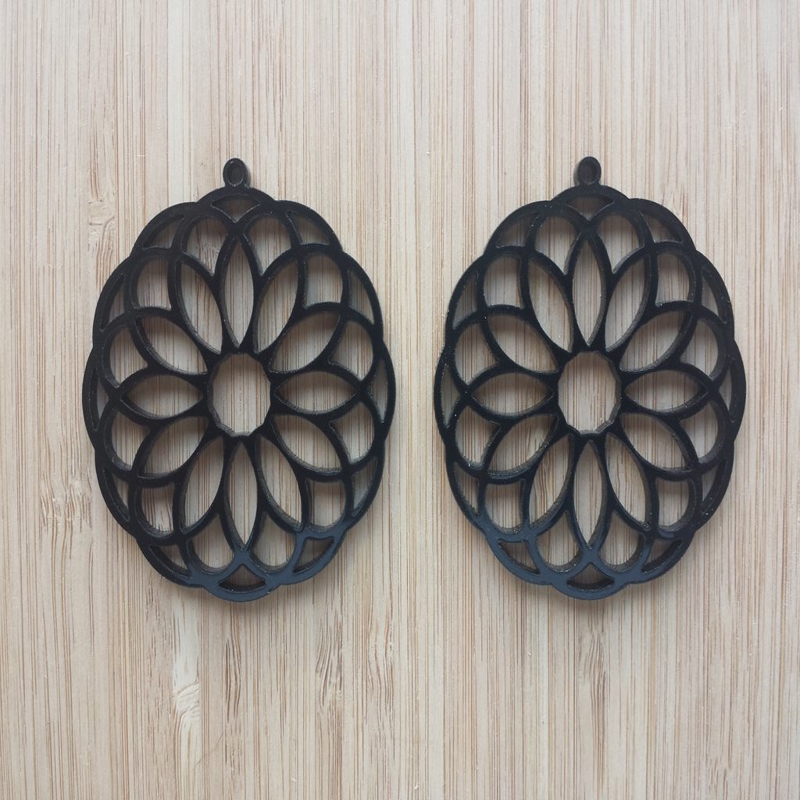 طرح گوشواره طرح گل اکریلیک مناسب برای استفاده در دستگاه های cnc چوب و cnc لیزر - laser cut earrings acrylic flower design dxf file