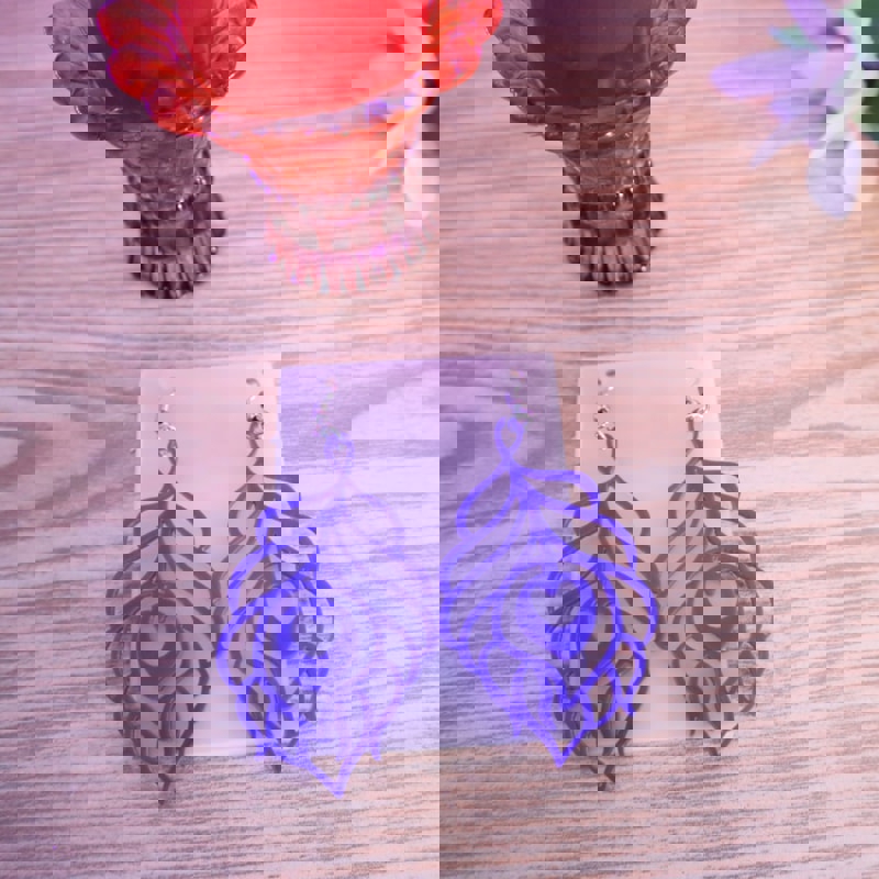 طرح گلبرگ زنانه طرح آویز گوشواره آویز آویز طرح ... مناسب برای استفاده در دستگاه های cnc چوب و cnc لیزر - laser cut women fashion flower petals pendant drop earrings dxf file