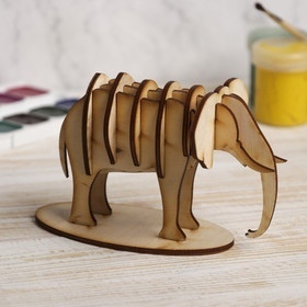 طرح مدل سه بعدی فیل و ضخامت 3 میلی‌متر مناسب برای استفاده در دستگاه های cnc چوب و cnc لیزر - laser cut elephant 3d model 3mm cdr file