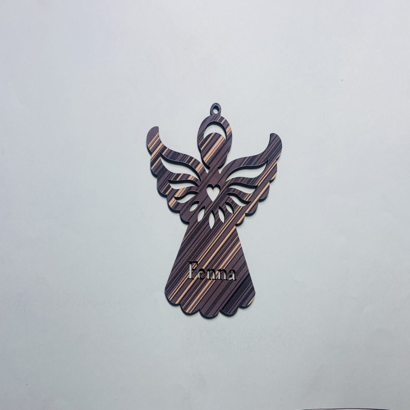 طرح فرشته مخصوص کریسمس مناسب برای استفاده در دستگاه های cnc چوب و cnc لیزر - laser cut angel personalized christmas ornament cdr file