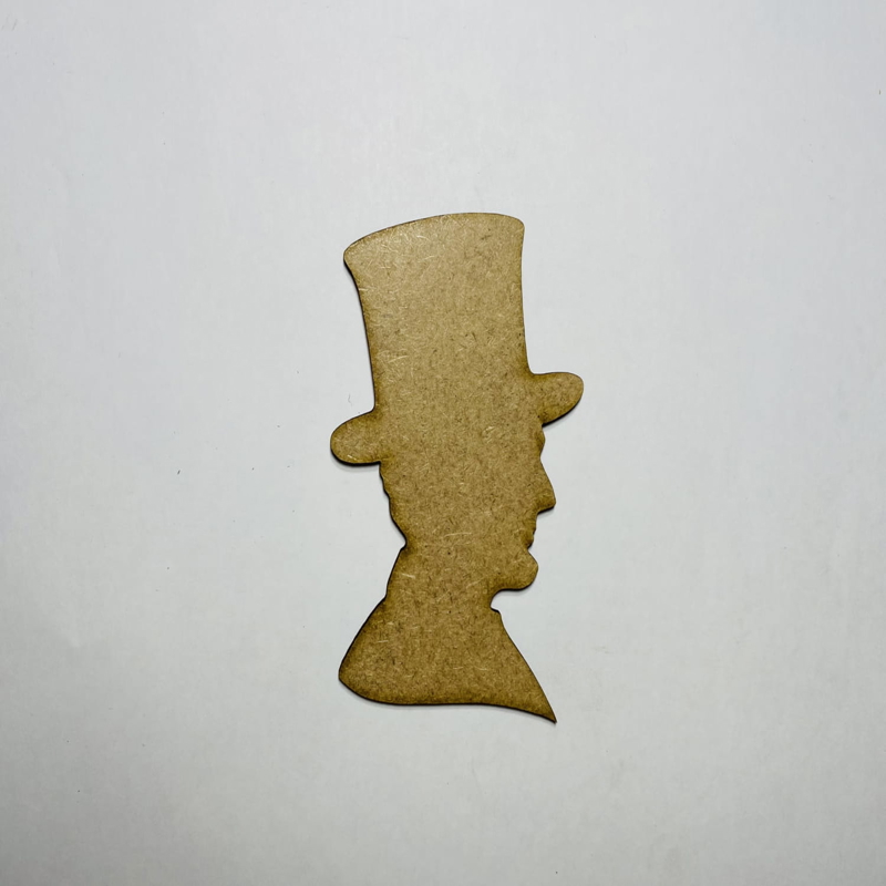 طرح چوب ناتمام آبراهام لینکلن مناسب برای استفاده در دستگاه های cnc چوب و cnc لیزر - laser cut unfinished wood abraham lincoln cutout cdr file
