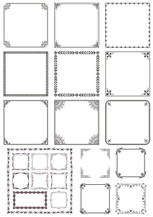 طرح فایل کورل cdr با موضوع قاب های تزئینی مناسب برای استفاده در دستگاه های cnc چوب و cnc لیزر - vector decorative frames cdr file