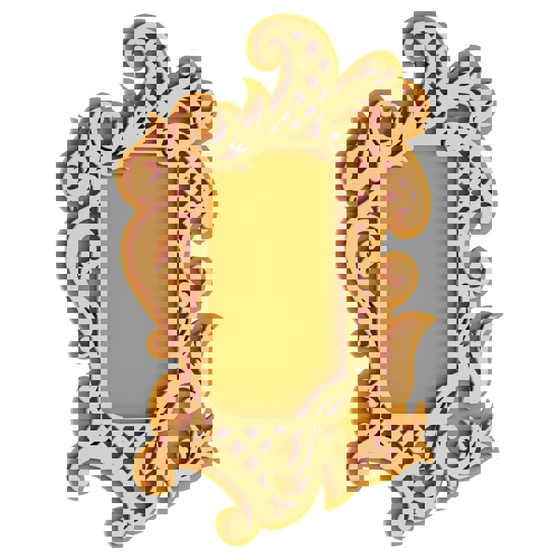 طرح قاب تزئینی ساده مناسب برای استفاده در دستگاه های cnc چوب و cnc لیزر - laser cut simple decorative frame dxf file