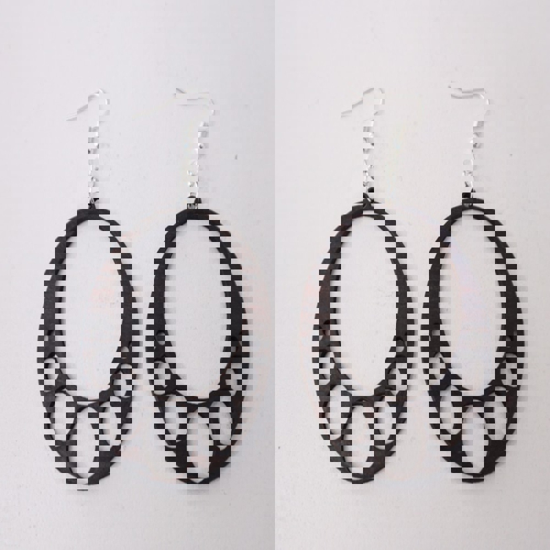 طرح گوشواره آویز زیبا مناسب برای استفاده در دستگاه های cnc چوب و cnc لیزر - laser cut elegant drop earrings dxf file