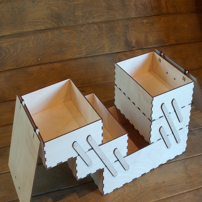 طرح جعبه کادو طرح گل مناسب برای استفاده در دستگاه های cnc چوب و cnc لیزر - laser cut needlework organizer sewing organizer cdr file