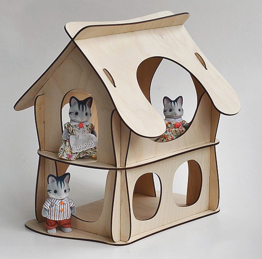 طرح خانه مناسب برای استفاده در دستگاه های cnc چوب و cnc لیزر - laser cut house template dxf file