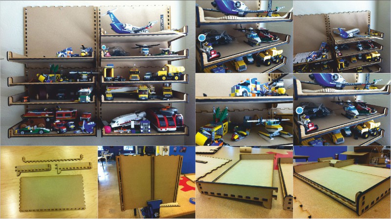 طرح قفسه اسباب بازی مناسب برای استفاده در دستگاه های cnc چوب و cnc لیزر - laser cut shelf for toys cdr file