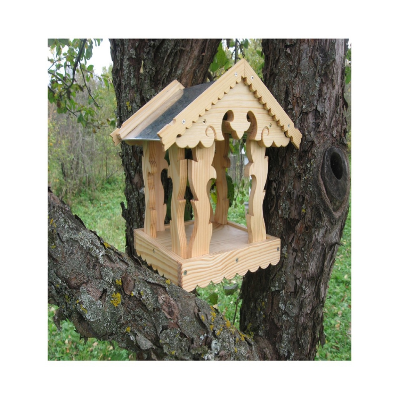 طرح دانه دان پرندگان مناسب برای استفاده در دستگاه های cnc چوب و cnc لیزر - laser cut bird feeder dxf file