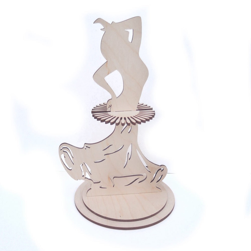 طرح جا دستمال دختر رقصنده مناسب برای استفاده در دستگاه های cnc چوب و cnc لیزر - laser cut dancing girl napkin holder cdr file