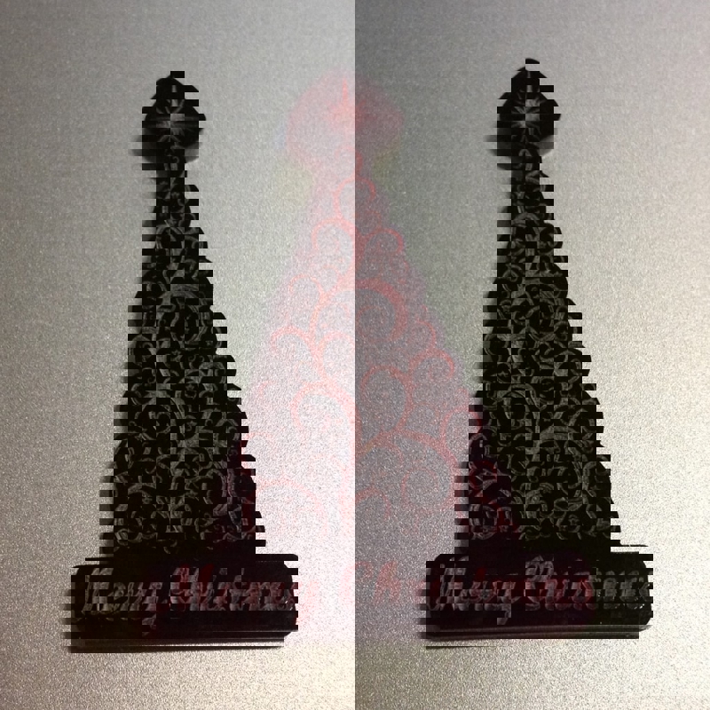 طرح درخت کریسمس اکریلیک مناسب برای استفاده در دستگاه های cnc چوب و cnc لیزر - laser cut acrylic christmas tree svg file