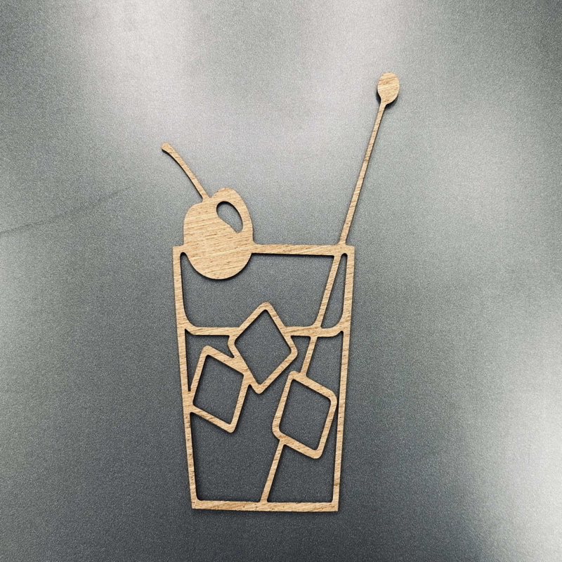 طرح تابلو دیواری تابلو کوکتل بار مناسب برای استفاده در دستگاه های cnc چوب و cnc لیزر - laser cut cocktail bar sign wall decor cdr file
