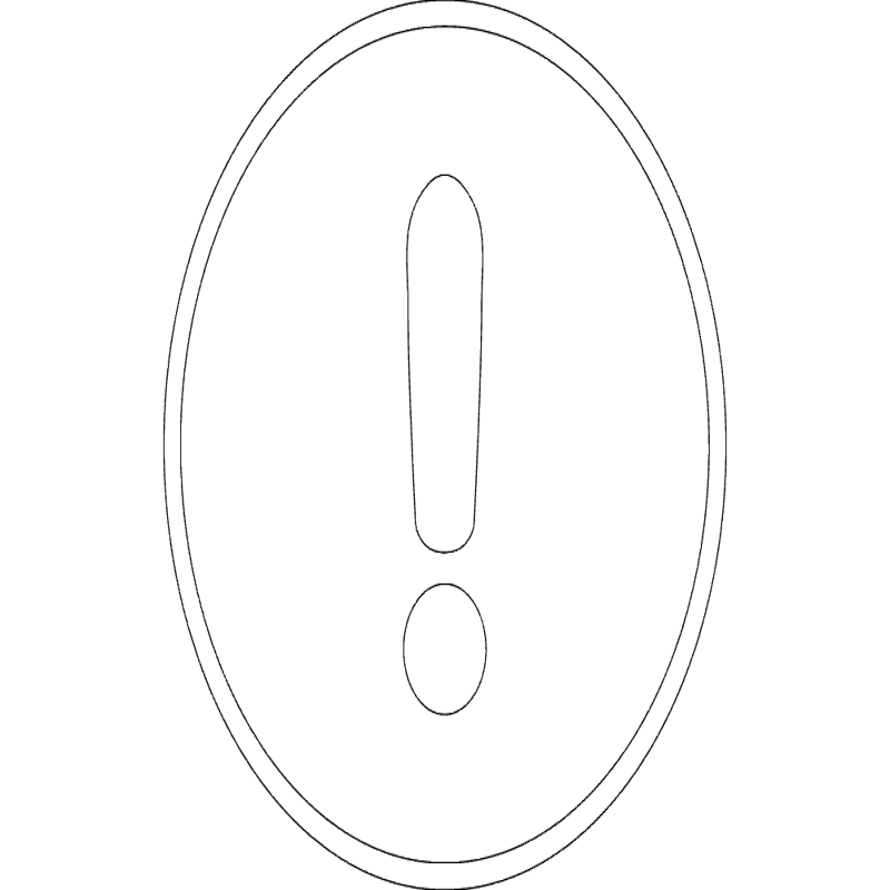 طرح علامت تعجب مناسب برای استفاده در دستگاه های cnc چوب و cnc لیزر - exclamation mark dxf file