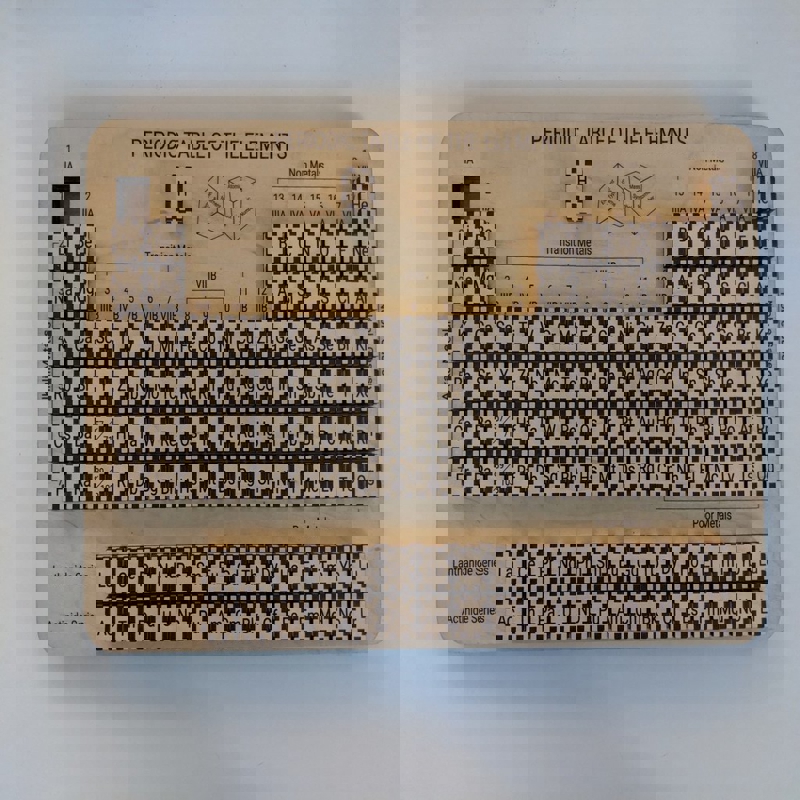 طرح جدول تناوبی مناسب برای استفاده در دستگاه های cnc چوب و cnc لیزر - laser cut periodic table svg file