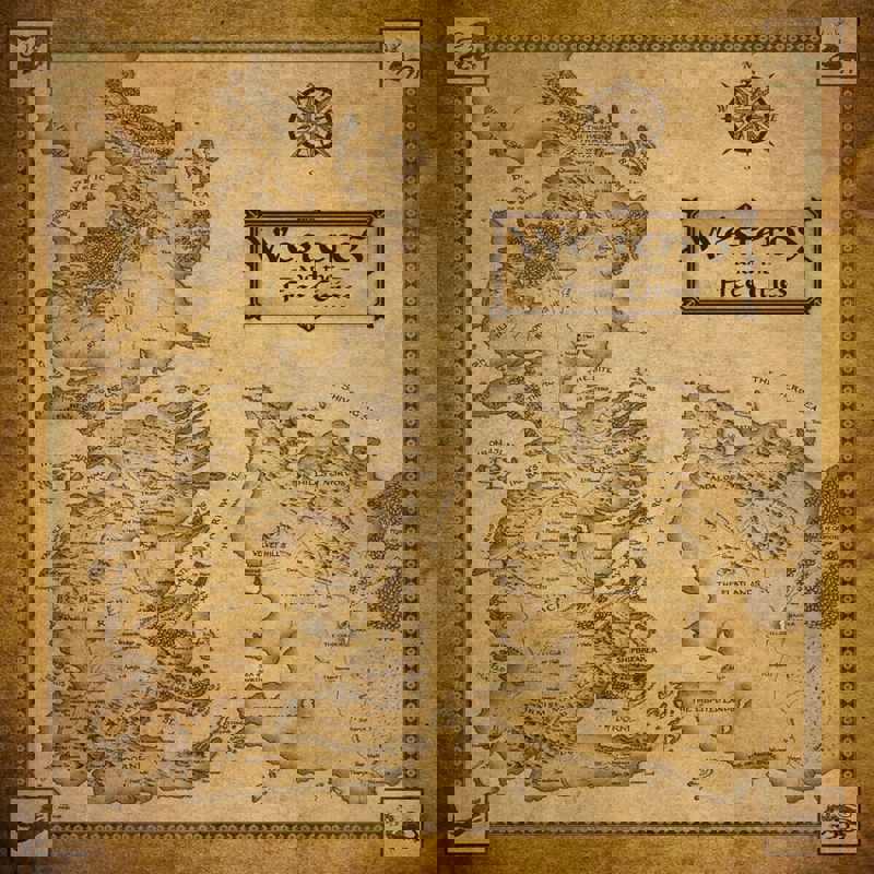 طرح نقشه وستروس از سریال بازی تاج و تخت مناسب برای استفاده در دستگاه های cnc چوب و cnc لیزر - laser cut map of westeros game of thrones svg file