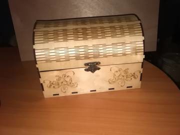 طرح جعبه چوبی مناسب برای استفاده در دستگاه های cnc چوب و cnc لیزر - laser cut wooden chest template cdr file