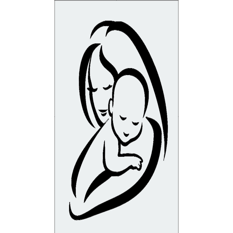 طرح زن به همراه نوزاد مناسب برای استفاده در دستگاه های cnc چوب و cnc لیزر - woman with baby dxf file