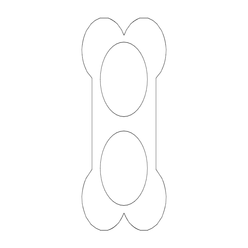 طرح ظرف استخوان سگ مناسب برای استفاده در دستگاه های cnc چوب و cnc لیزر - dog bone dish dxf file