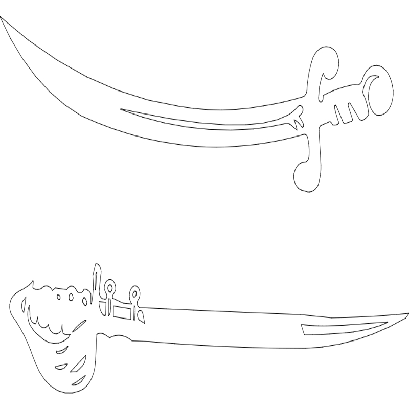 طرح شمشیرها مناسب برای استفاده در دستگاه های cnc چوب و cnc لیزر - swords dxf file