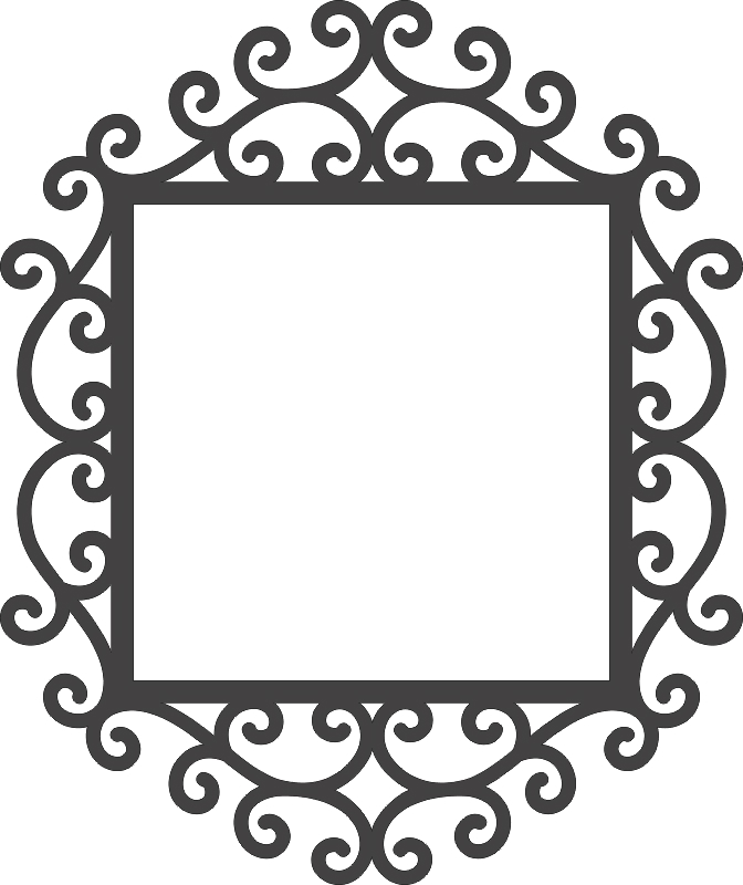 طرح قاب آینه چرخشی مناسب برای استفاده در دستگاه های cnc چوب و cnc لیزر - swirly mirror frame dxf file