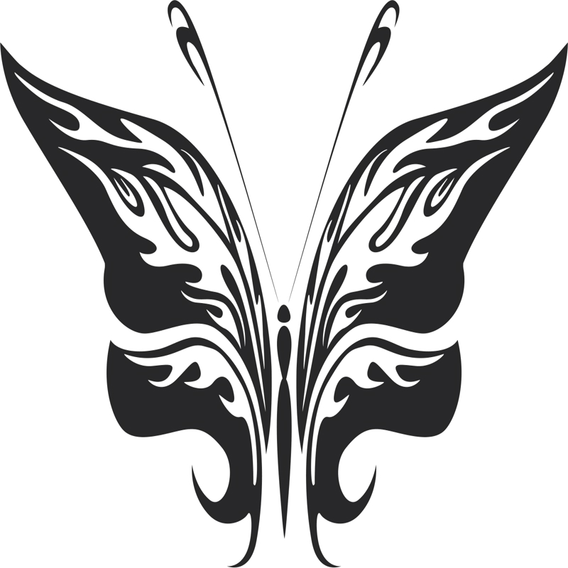 طرح فایل وکتور پروانه قبیله ای طرح 25 مناسب برای استفاده در دستگاه های cnc چوب و cnc لیزر - tribal butterfly vector art 25 dxf file