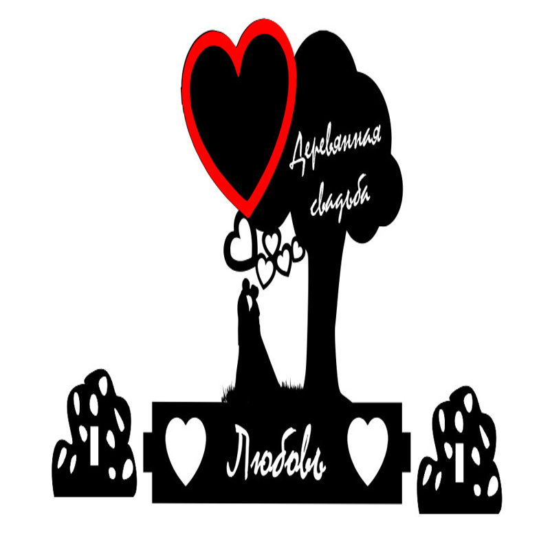 طرح عروسی چوبی مناسب برای استفاده در دستگاه های cnc چوب و cnc لیزر - derevyannaya svadba cdr file