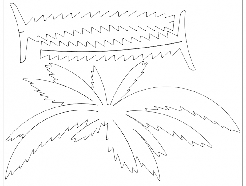 طرح پالم ۱ مناسب برای استفاده در دستگاه های cnc چوب و cnc لیزر - palme 1 dxf file