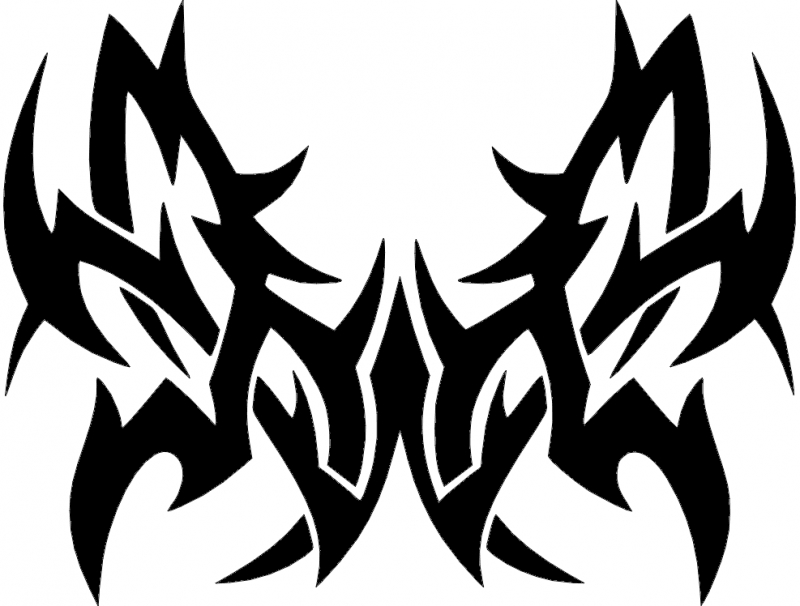 طرح تتو پروانه مناسب برای استفاده در دستگاه های cnc چوب و cnc لیزر - butterfly tat dxf file